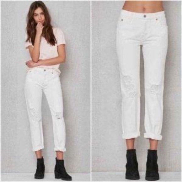 LEVI'S 501 Original Fit White Distressed Straight Leg Jeans - Picture 2 of 15
